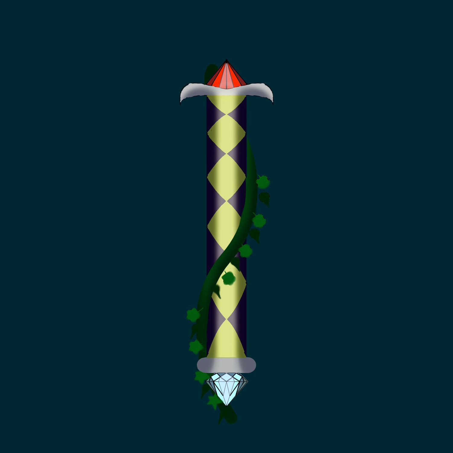 Wand with plant